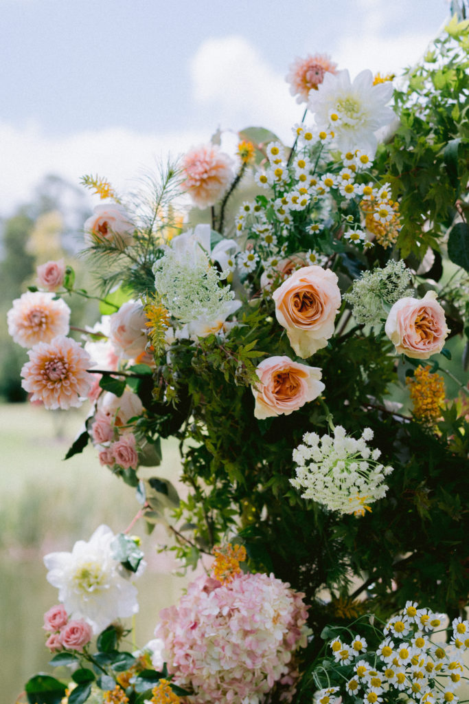 Close up of wedding flowers. 